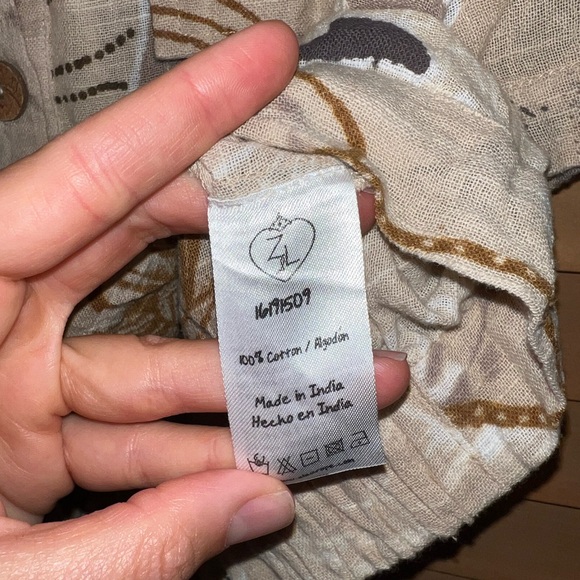 Z & L Cropped Top Safari Animal Print Linen Cotton Women’s size Medium - Picture 5 of 7